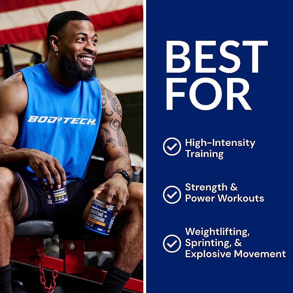 BodyTech Creatine Monohydrate Powder, Unflavored Micronized Creatine Formula for Men and Women, 5g per Serving, Pre Workout & Post Workout Supplement, Gluten Free, Sugar Free, 31.9 Oz, 181 Servings