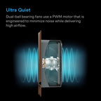 AC Infinity AIRTAP T4 Bronze, Register Booster Fan for 4” x 10” Vents, Thermostat Control Improves Heating & Cooling, Quiet 10-Speed Remote Control & Bluetooth App. ONLY FITS 4” x 10” Duct Openings