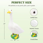 Hofriyo 23 Inch Large Porch Goose Statue - PE Plastic Outdoor Goose Decor for Lawn, Yard, & Garden Decoration, Unique Housewarming Birthday Graduation Gifts for Women Mom Grandma