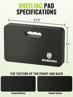 WORKPRO Extra Thick Kneeling Pad, 1 Pack, Black, 17.5 x 11 x 1.5 in