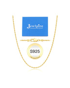 Jewlpire 14K Gold Plated Chain Necklace for Women, 2MM Rope Chains 14K Gold Plated Chain for Women Sturdy & Comfortable Womens Chains Necklace, 20 Inch