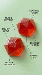 BDE Wildcrafted Sea Moss Gummy Maca Root, Beets, Lions Mane Mushroom, Vitamin D + E - Vegan Collagen, Zinc, Immunity & Detox, Gut Health - 60 Count