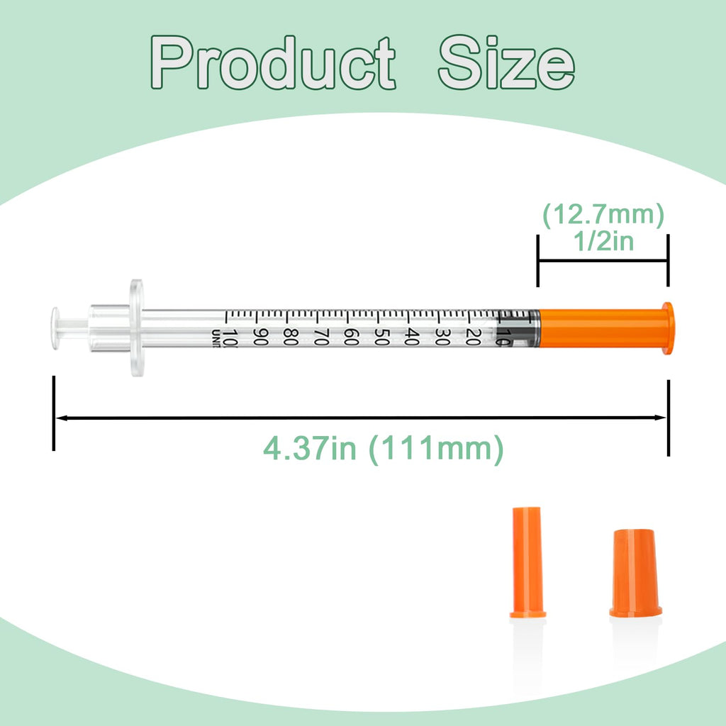 1ml jeringas 1/2" 29G, Disposable Individual Packaging - 100Pcs