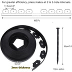 No Dig Durable Garden Landscape Edging Kit, 2" Tall Black Plastic Lawn Border for Landscaping, Flower Gardens, Lawn (100FT+ 120pcs Anchoring Spikes, Black)