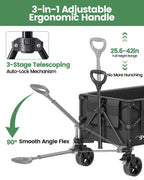 GVDV CW35 Plus Wagon Carts Foldable with Tailgate, 42 in Extended Handle