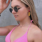 Madison Tyler Hot Dog Dangle Earrings Ketchup Splash Funny Food Jewelry