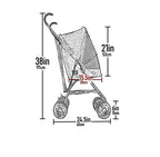 Pet Gear Travel Lite Plus Stroller, Compact, Easy Fold, No Assembly Required, Large Wheels for Cats and Dogs up to 15 pounds, New Black