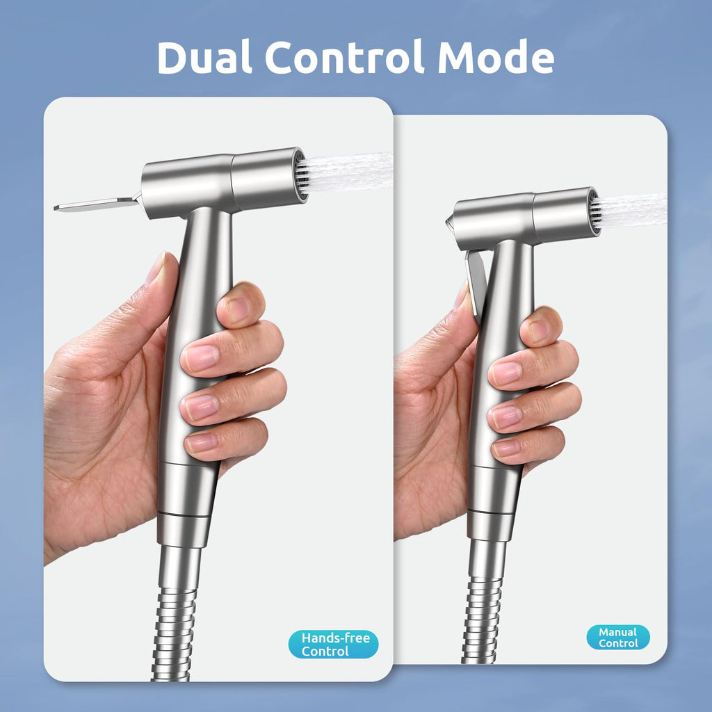 BRITULIF Hands-Free Handheld Bidet Sprayer for Toilet, Muslim Shower Dual Control Mode Spray, Toilet Sprayer with Bidet Hose, Adjustable Bidets Attachment for Toilet for Feminine Wash