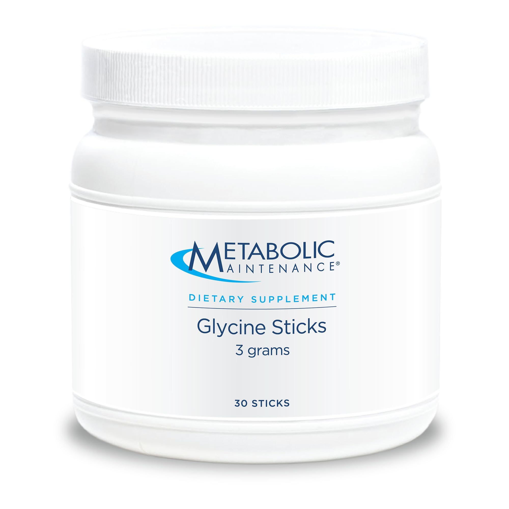 Metabolic Maintenance Glycine Sticks - 3 g Glycine - Calm & Sleep Support - Single Dose Powder Sticks - No Fillers or Preservatives - 30 Servings - 30 Count