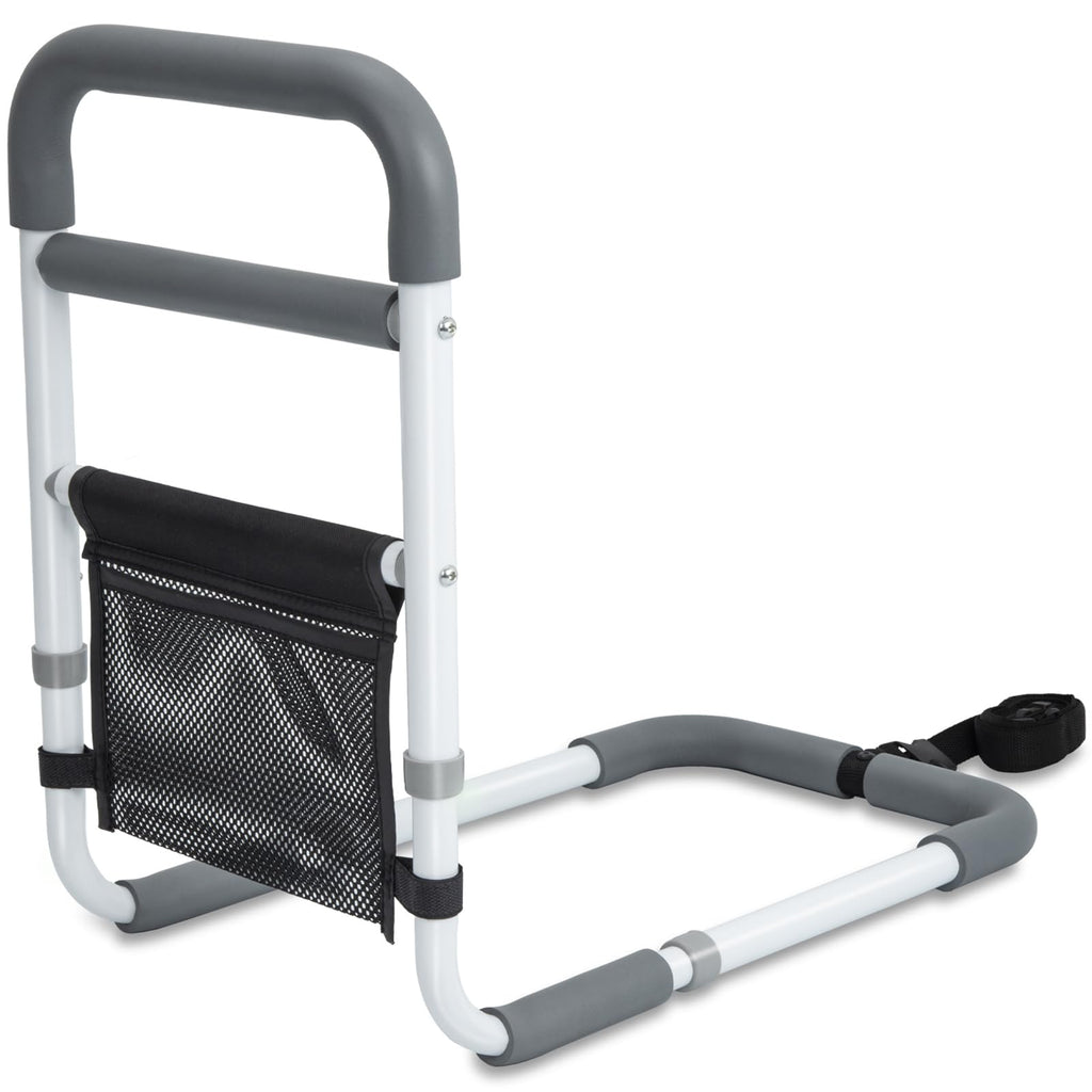 YrHeiper Bed Rails for Elderly Adults - 350LBS Heavy Duty Bed Assist Rail with Non-Slip Bedside Handle, Fall Prevention Safety Cane with Storage Pocket for Seniors, Fits King/Queen/Full/Twin Beds