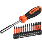 Long Torx Bit Set with Magnetic Bit Driver,TEKPREM 13-Piece Security Torx Screwdriver Bit Set with 2 inch T4 T5 T6 T7 T8 T9 T10 T15 T20 T25 T27 T30 T40 Tamper Resistant
