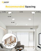 Ensenior 24 Pack 6 Inch LED Recessed Ceiling Light, Dimmable, 2700K-5000K 5CCT, 1200LM 12W 120V, High Brightness Canless Wafer Downlight - ETL&FCC&IC