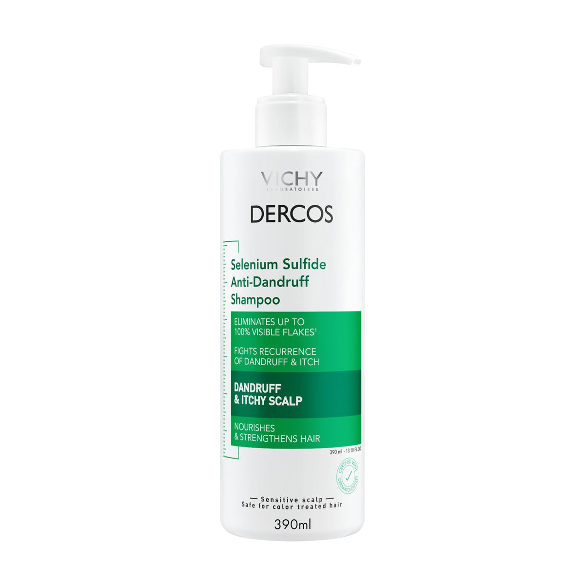VICHY Dercos Dandruff Shampoo, Antifungal Itchy Scalp Treatment, 13.8 oz