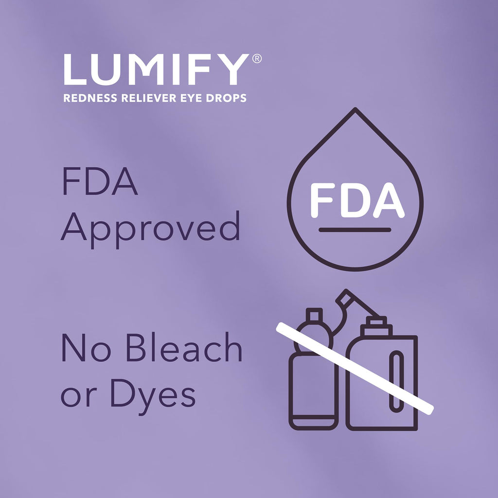 LUMIFY Eye Drops for Red Eyes, Redness Reliever for Brighter Looking Eyes, Works in 1 Minute & Lasts Up to 8 Hours, Eye Drops, 0.25 Fl Oz (7.5mL)