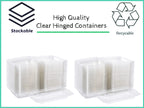 Smygoods Clear Plastic Disposable Container Flat Top, (Pack of 25-9 3/8 x 6 3/4 x 2 3/16) Sturdy Hinged Containers