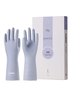 LANON 3 Pairs wahoo Skin-Friendly Cleaning Gloves, Unlined Dishwashing Kitchen Gloves, Reusable, Non-Slip, Icelandic Blue, Small