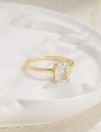 EAMTI Travel Engagement Rings for Women Radiant Cut Wedding Bands Size 7