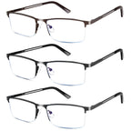 Lcbestbro Reading Glasses for Men, 1.5 Blue Light Blocking Reading Glasses Metal Readers