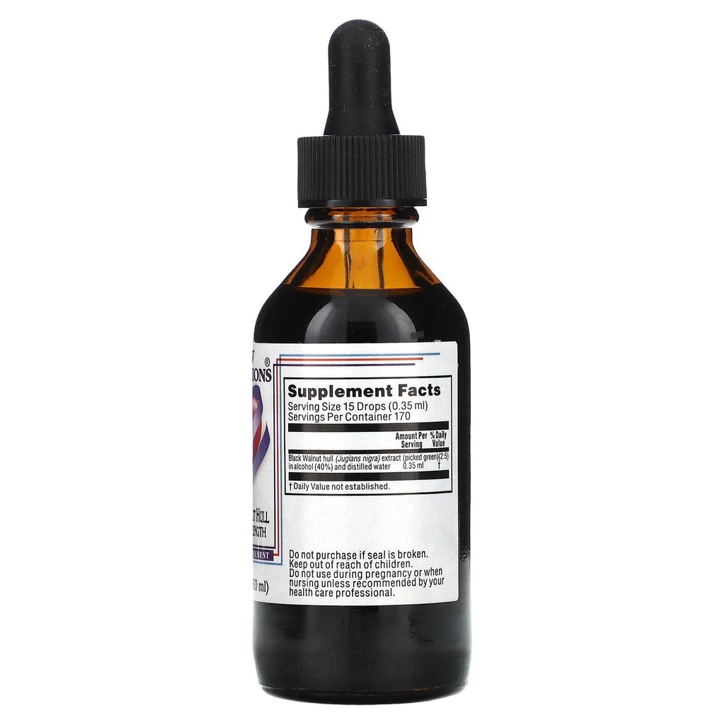Kroeger Herbs, Black Walnut Green Hull Extract, Concentrated Liquid with Dropper 2oz - Gluten-Free, Black Walnut Herbal Supplement, Powerful Detox & Liver Support, Digestive Cleanser