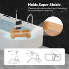 POOLCOMFT Bamboo Hot Tub Tray with Adjustable Phone Holder, Non Slip Hot Tub Table with Card & Scented Candle, Hot Tub Accessories - Unique Gift Idea for Spa Lover, Women, Parents