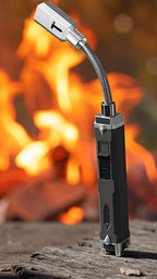 TONYFUL Butane Lighter Long Torch Lighter, Refillable Lighters with Visual Fuel Window, Adjustable Flame Windproof Lighter for Candle, Camping, Fireplace, BBQ(Fuel Not Included)