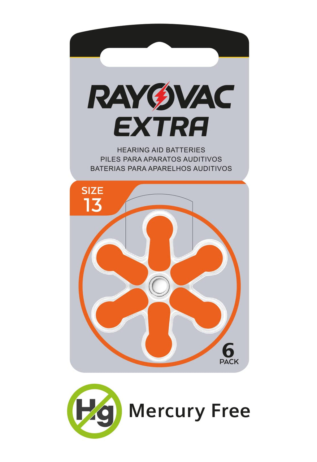 WNS-emg-World Big Box Pack Rayovac Extra Typ 13 Hörgerätebatterien Zinc Air P13 PR48 ZL2, 60 Pieces