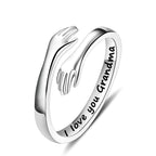 Yesteel Grandma Gifts Grandma Ring, I Love You Grandmother Hug Rings Grandma Jewelry Grandma Birthday Christmas New Best Great Grandma Mothers Day Gifts for Grandma