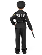 Spooktacular Creations 14PCS Halloween Police Costume for Kids, Black Police Officer Costume for Boys, Toddler Cosplay RolePlay Themed Party (Small, 5-7 yrs)