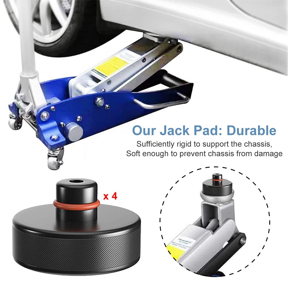 BANGTING Lifting Jack Pad Set for Tesla Model 3/S/X/Y/Y Juniper (2013-2026), 4-Pack Heavy Duty Rubber Lift Pucks with Storage Case, Tesla Lift Accessories