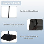 Primero Basics 3-Pack Commercial Upright Dust Pan with Long Handle and Wheels – Heavy Duty Large Dust Pans for Indoor/Outdoor Use, Janitorial or House Cleaning Tools, Black Standing Dustpan