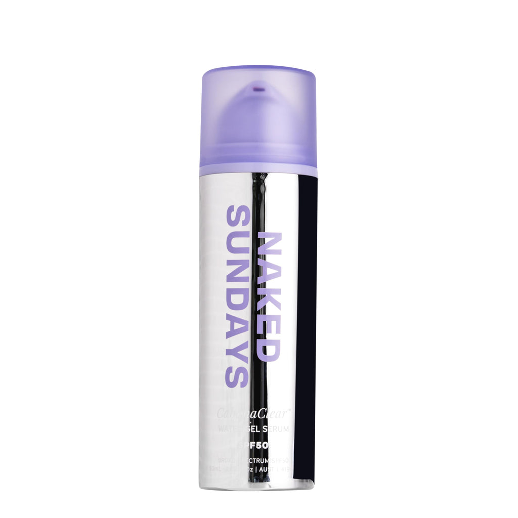 Naked Sundays CabanaClear SPF 50 Water Gel Serum - Invisible Daily Lightweight & Hydrating Sunscreen with Hyaluronic Acid, Broad Spectrum, Oil-Free, Silicone Free, Fragrance-Free for All Skin Types