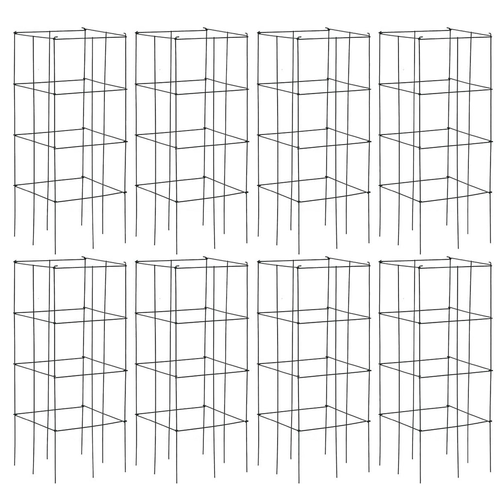 S AFSTAR 4 Pack Folding Tomato Cages, 39 Inches Tall Square Plant Support Cage for Garden Climbing Plants Flowers Fruits, Heavy Duty Tomato Vegetable Trellis