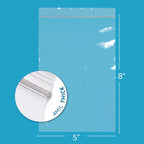 6,000 Count - 5" X 8" Clear Plastic Zip Bags, Heavy-Duty 4 Mil Thick Durable Poly Baggies With Resealable Zipper Lock, Hang-Hole For Display. GPI