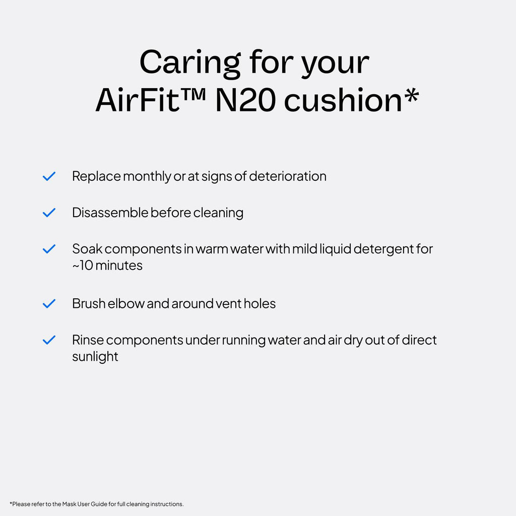 ResMed AirFit N20 Cushion - Nasal CPAP Mask Cushion Replacement - InfinitySeal Design - Soft Silicone - CPAP Accessories - Large. Frame System and Full face Cushion are not Included.