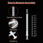 30Pcs 1ml Syringes with Cap Oral Dispenser Syringe