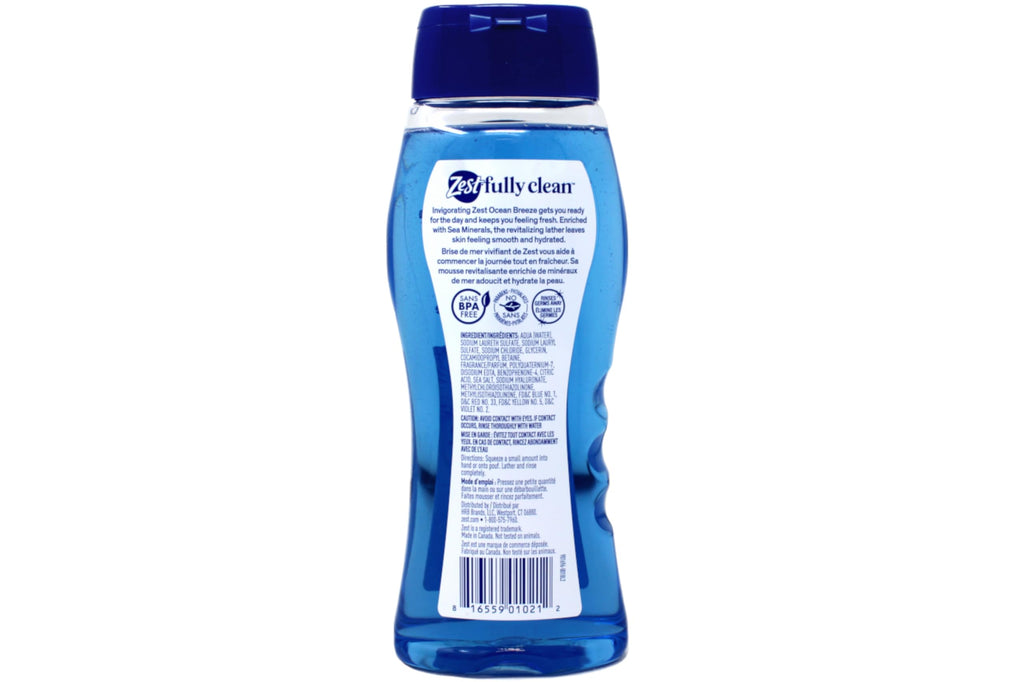Zest Body Wash - Enriched with Sea Minerals - Invigorating Scent - Hydrating Body Soap - Suitable for All Skin Types - Ocean Breeze - 6 pc