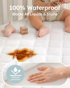 Yoofoss Waterproof Crib Mattress Protector Sheets Fitted 2 Pack 52''x28''