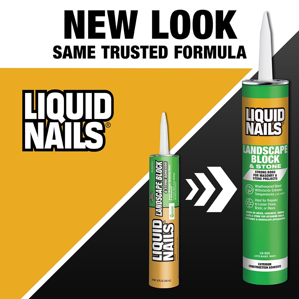 Liquid Nails - LN-905 Landscape Block Adhesive (LN905), Low VOC, 10 oz (Pack of 6)