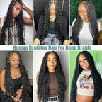 Human Braiding Hair For Boho Braids No Weft Bulk Human Hair for Braiding 100g 2 Bundles Human Hair Extensions Wet and Wavy 14Inch