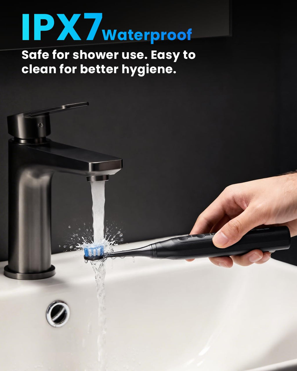 Onlyone Ultrasonic Electric Toothbrush for Adults, Rechargeable Electric Toothbrush with 8 Brush Heads, Travel Case, Charging Base & Wireless Charging - 5 Modes with Smart Timer