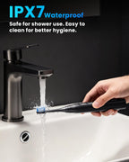 Onlyone Ultrasonic Electric Toothbrush for Adults, Rechargeable Electric Toothbrush with 8 Brush Heads, Travel Case, Charging Base & Wireless Charging - 5 Modes with Smart Timer