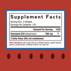 Doctor's Recipes CoQ10 200mg Per Serving, High Absorption Coenzyme Q10 Supplement with Olive Oil, Heart & Vascular Health, Energy Production & Antioxidant Support, 4 Month Supply, 240 Softgels