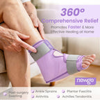 NEWGO Ice Pack Foot Ankle Ice Pack Wrap for Plantar Fasciitis, Foot Surgery Recovery, Hot Cold Therapy Ice Boot Foot for Bunions, Ankle Injury, Swelling, Burning Feet - Purple