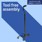 Medline Aluminum Quad Cane with Large Base for Balance, Knee Injuries, Leg Surgery Recovery & Mobility, Portable, Lightweight Walking Aid for Seniors & Adults