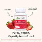 EZ Melts Dissolvable B-Complex - Vitamin B Complex - Provides Energy Metabolism & Heart Health Support - with Methylated B12 & Folate - Non-GMO & Vegan - Strawberry Swirl - 120 Tablets (120 Servings)
