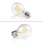 Ascher 60 Watt Equivalent, E26 LED Filament Light Bulbs, Daylight White 4000K, Non-Dimmable, Classic Clear Glass, A19 LED Light Bulb with 80 CRI, Pack of 6