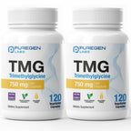 Puregen Labs TMG 750 mg – [High Potency] Trimethylglycine Supplement – Encourages Healthy Homocysteine Levels, Non-GMO, NO Gluten and Dairy - 2 Pack - Total 240 Vegetarian Capsules