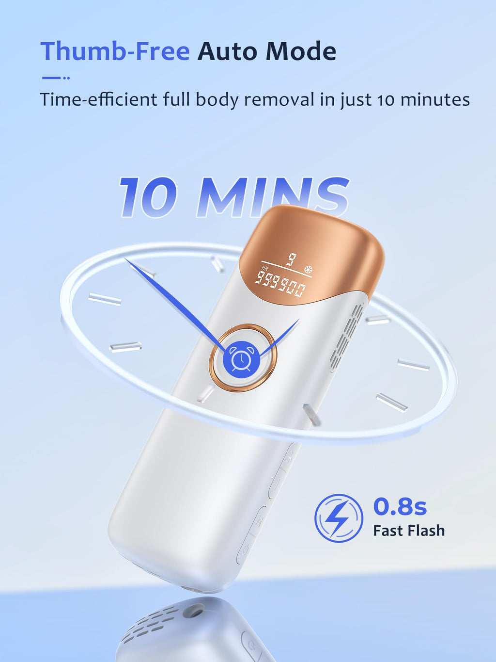 Laser Hair Removal with 5°C Ice Cooling, Painless IPL Laser Hair Removal Device 3 In 1 Ubroo At Home Hair Remover Machine for Women Men Electrolysis Permanent Epilator on Face Body Depilation (Gold)
