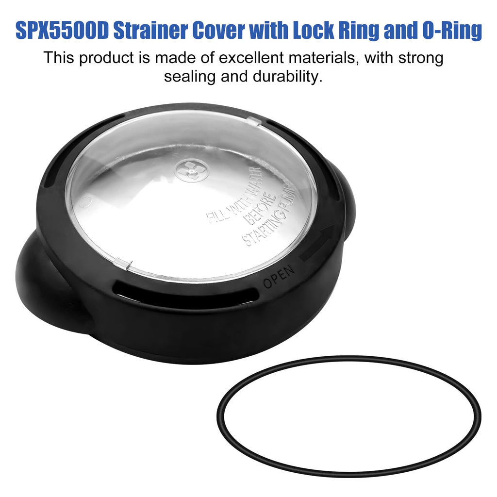 FBULWSEC SPX5500D Pool Pump Lid Strainer Cover with Lock Ring and O-Ring Replacement for Select Hayward, PowerFlo, Matrix Pump and Filter, SPX5500D Pump Strainer Lid for Hayward