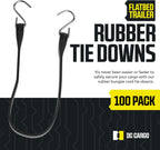 Pack of 50 Tarp Straps for Flatbed Trailers, 21" Long Natural Rubber Bungee Cord Tie-Downs Ideal for Securing Tarps, Canvases, Cargo in Cold Climates | Tie-Downs w/ Metal S-Hooks